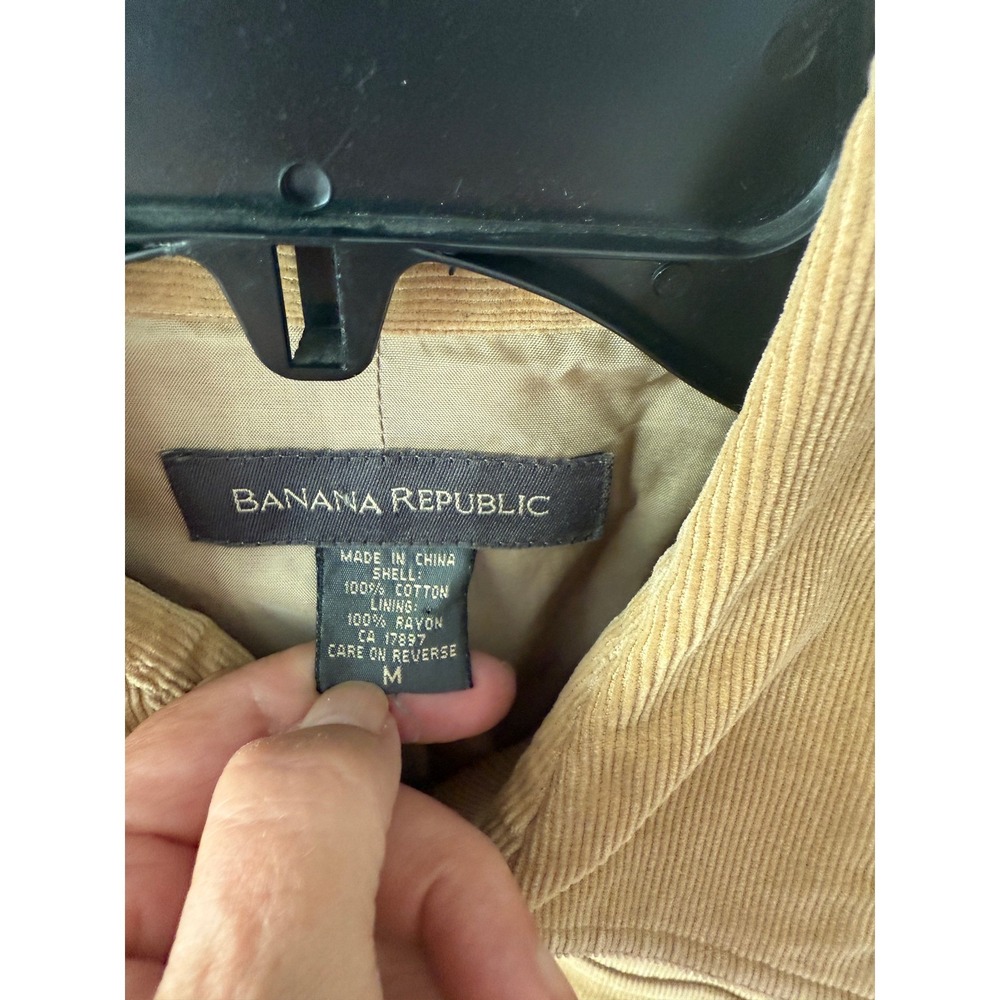 Banana Republic Corduroy Jacket Tan Brown Utility Belted Safari Style Medium - Picture 5 of 5